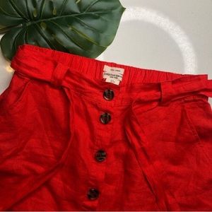 Christian Siriano 100% Linen Button Down Skirt